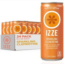 IZZE Sparkling Water Juice Beverage 8.4 Fl Oz Pack of 24 , Izze Beverages
