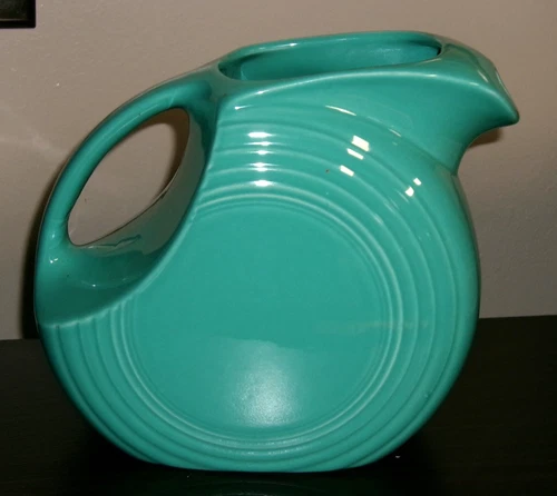 RARE Green Turquoise Fiesta Ware Homer Laughlin 7" Water Pitcher