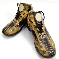 Mauri Genuine Leather Alligator or Croc Lace Up Dress Shoes Mens Size 8 M Italy