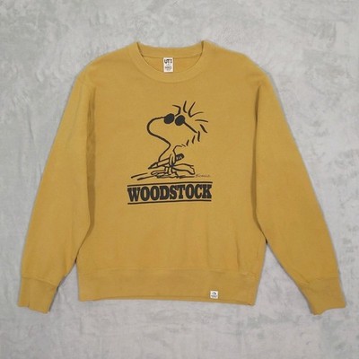 Uniqlo UT Peanuts Woodstock Graphic Sweatshirt Size M Yellow Cotton Terry Cloth 