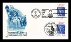 FIRST DAY OF ISSUE COVER ARTCRAFT STATUE OF LIBERTY USA & FRANCE POSTMARK CANCEL