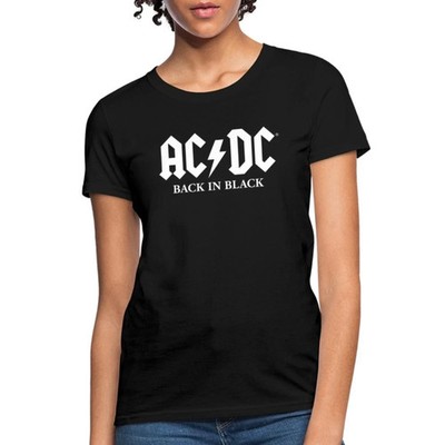 AC/DC Back In Black Album White Logo Women's T-Shirt