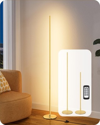 Corner Floor Lamp, 59.8'' Standing Lamp with 3 Height Settings, Adjustable Col...
