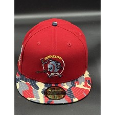New Era MLB Minnesota Twins 59FIFTY Fitted 60 Yrs Bomb Squad Camo Hat Size 7 3/8