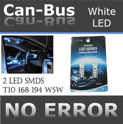 4 pc T10 168 194 Samsung 2 LED Chip Canbus White Replacement Backup Lights C360