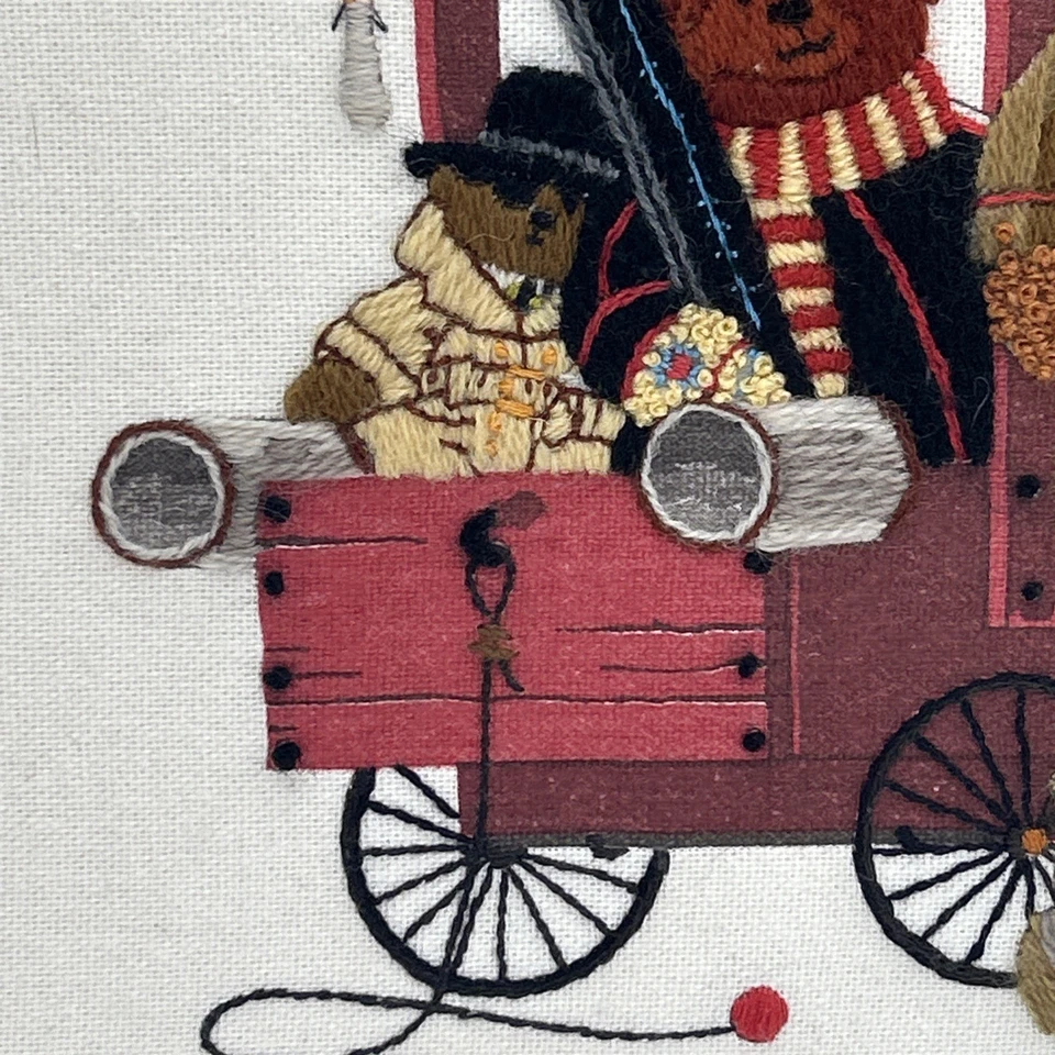 Dimensions 1323 Crewel Professional Frame Charles Wysoski Teddy Bear Bus Picture - Image 2 of 4