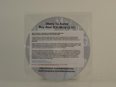 STAIRS TO KOREA BOY BEAR IT IN MIND (H1) 1 Track Promo CD Single including Plast