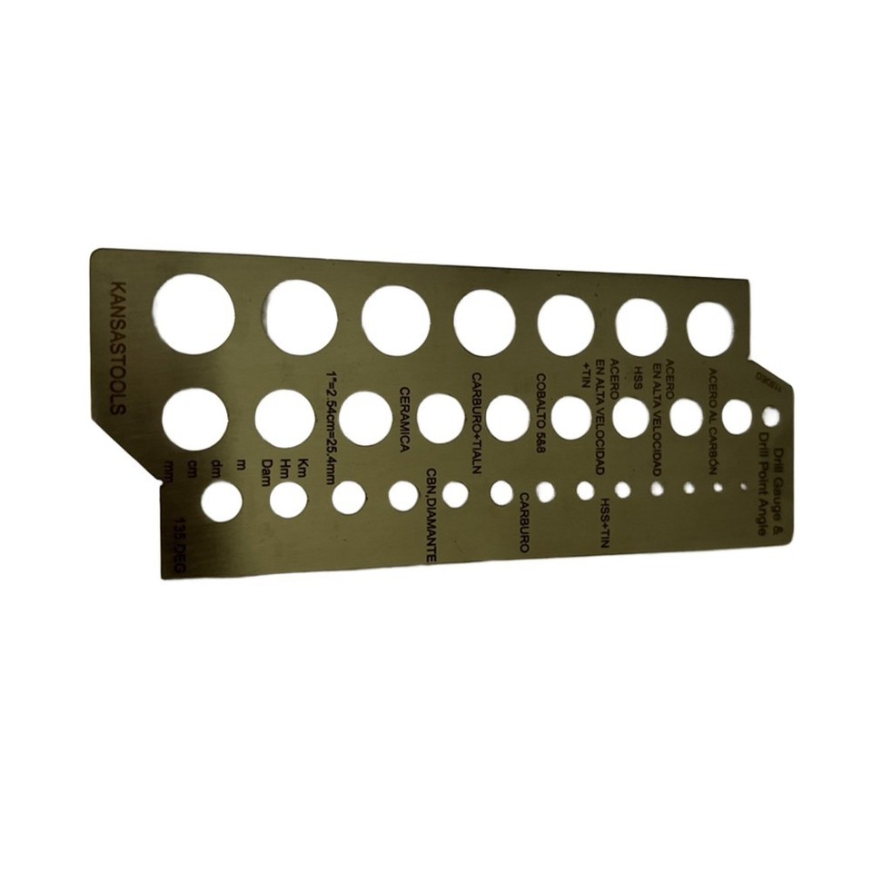 Stainless Steel Drill Gauge Diameter Ruler Metric and For imperial ...