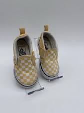 Toddler Yellow Checkered VANS Size 5.5 Skater Sneakers Shoes