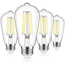 4-Pack Vintage Edison LED Bulbs, 60W Equivalent, 850LM 6W Edison Light Bulb D...