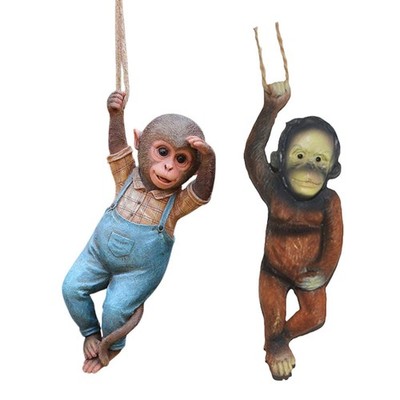 Tierskulptur aus Kunstharz, Affenstatue, Wanddekoration, Affenornament,