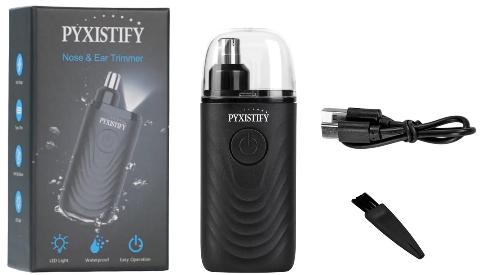 Painless Nose Hair Trimmer for Men and Women Waterproof USB Rechargeable Ear and