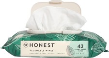 The Honest Company Flushable Wipes, 42 Count Pack of 1 , Tropical Leaves