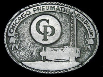 TC13159 VINTAGE 1970s **CHICAGO PNEUMATIC DRILL DIVISION** OILFIELD BELT BUCKLE