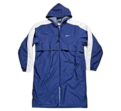 Nike Jacket Men's size MEDIUM Blue White Fleece Lined Double Zip