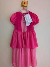 Girls Princess Peach Costume Set   Dress, Crown, Gloves  Accessories  Size 9/10