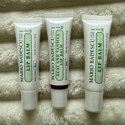 Mario Badescu Squeeze Tube Lip Balm Acai/Vanilla 3-Pack 0.35 oz Paraben-Free