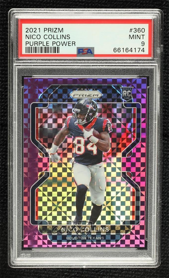 2021 Panini Prizm Purple Power 40/49 Nico Collins #360 PSA 9 MINT Rookie RC 1lc0