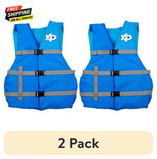 2 Pack Universal Adult Life Vest and Jacket, 30" - 50" Chest , Blue Ocean Coral