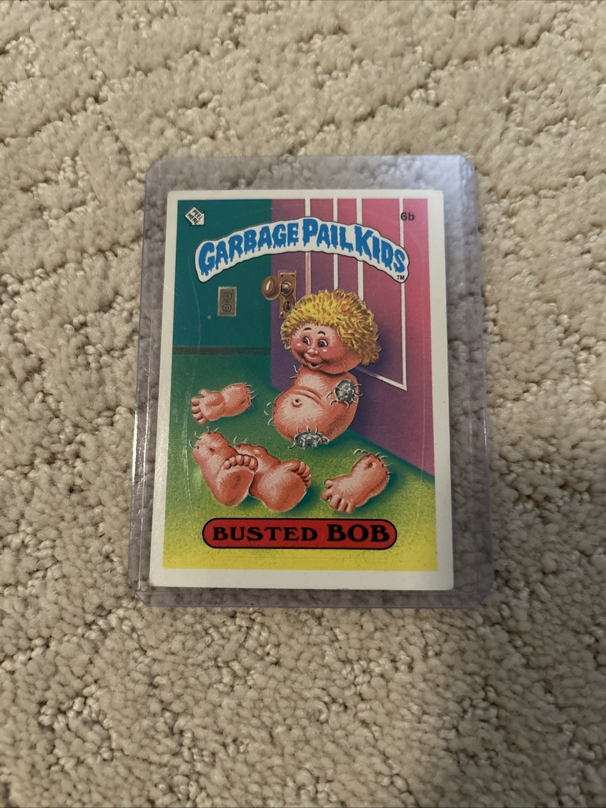 6b Busted Bob Matte back OS1 GPK Series 1 Garbage Pail Kids 1985 USA One