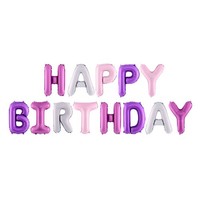 (1,90€/M) Ballongirlande Happy Birthday In Lila, Pink/ Geburtstagsdeko Ballons