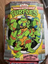 VTG 1990 TMNT Deluxe Collector Case with Figures and Accessories Storage Case