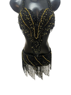 Egyptian Belly Dance Costume bra Belt Professional Dancing black gold