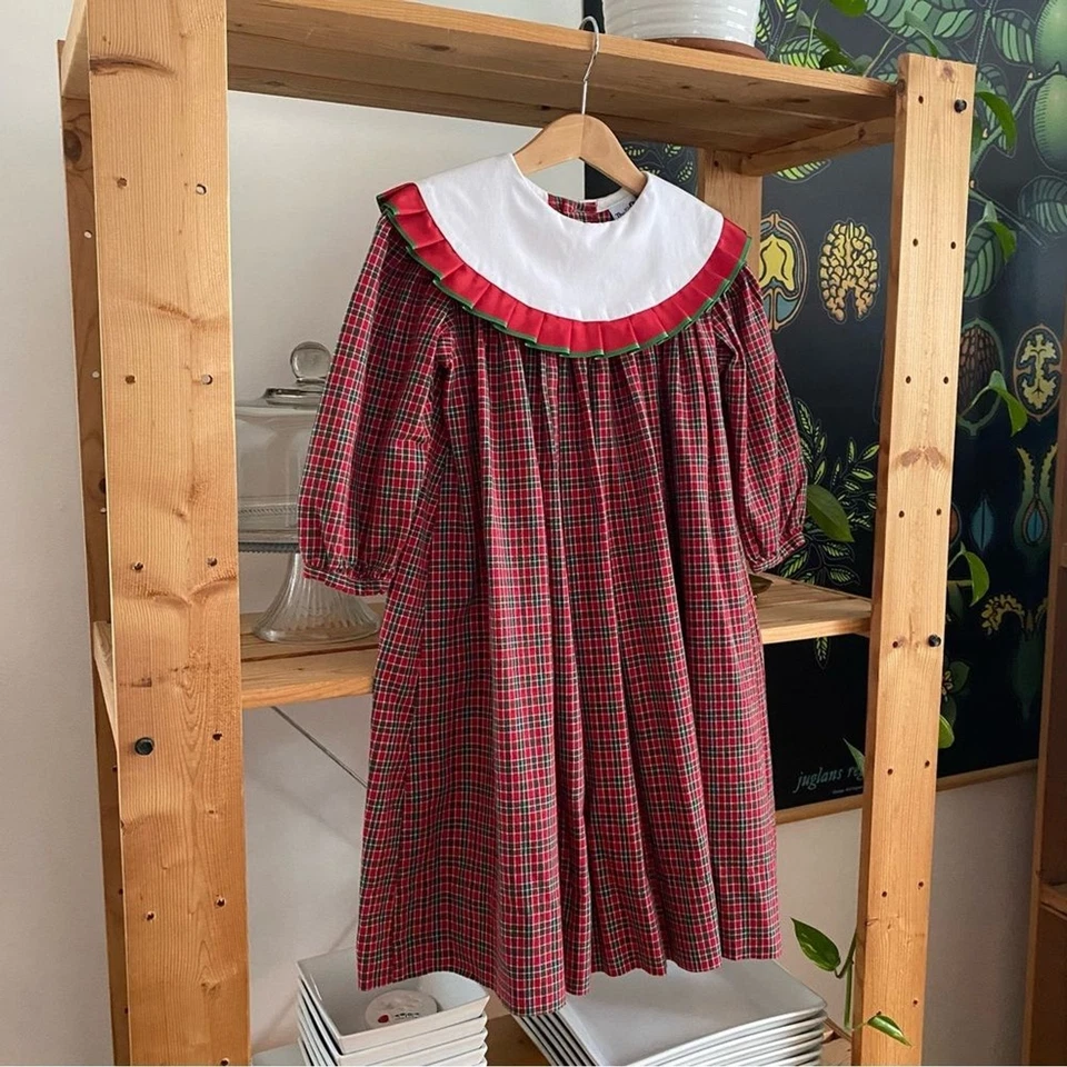 Vestido The Bailey Boys Rojo Verde Navidad Cuadros Cuello Redondo 4t Foto 4 de 4