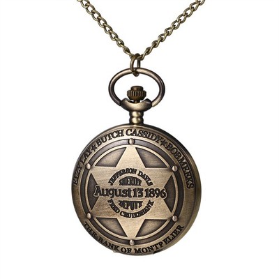 Mens Western Frontier Memorial 1896 August 13 Watch Quartz Pocket Watch