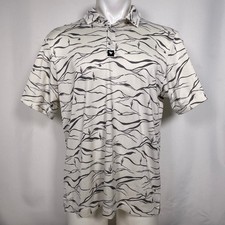Bad Birdie Desert Frontier Cactus White Performance Golf Polo Shirt Men's LARGE