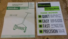 vintage wards garden mark lawn mower two page owners/parts guide very good used