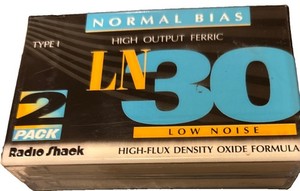 New Radio Shack Normal Bias LN30 2 pack blank tapes high output Ferric SCARCE!
