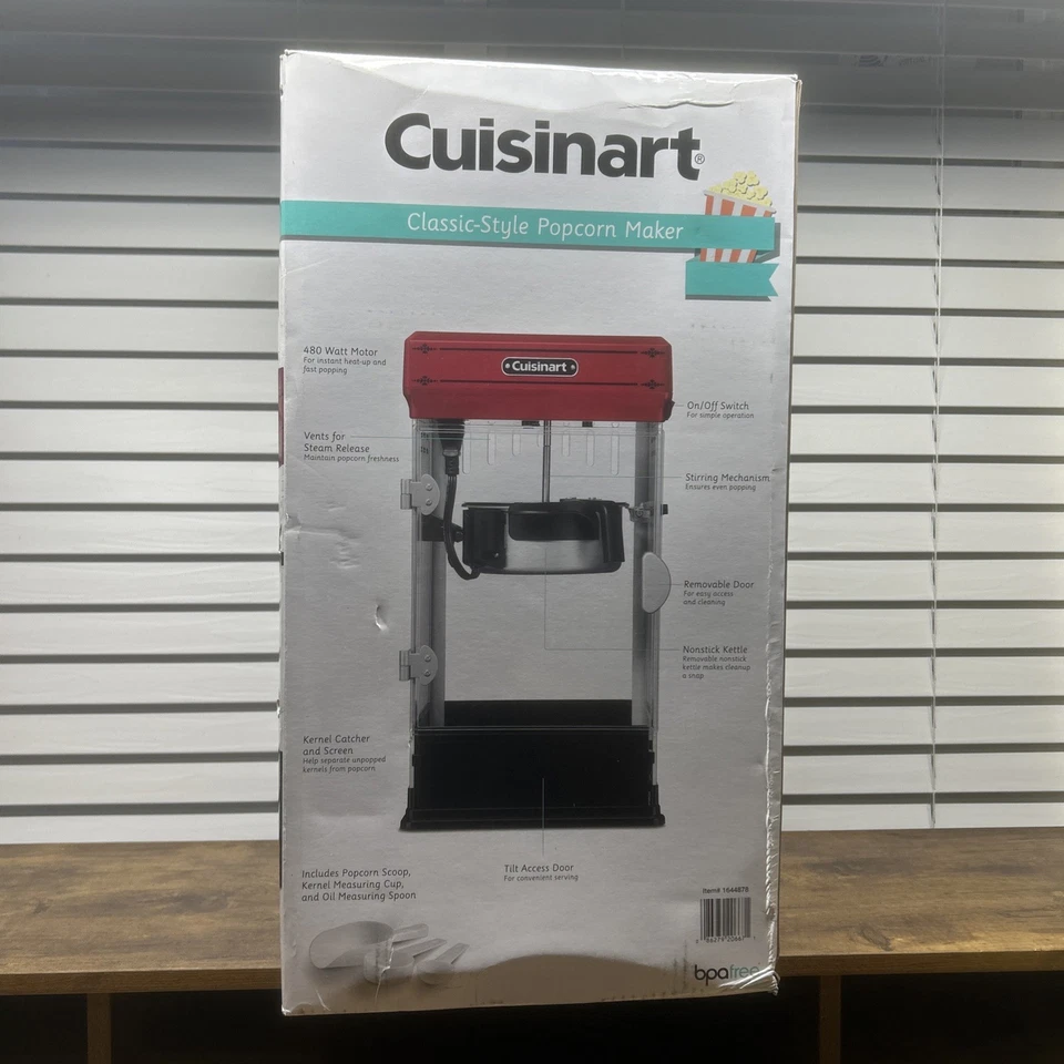 Cuisinart PCM-56PC Classic-Style Popcorn Maker Red 10 Cups - Image 3 of 4