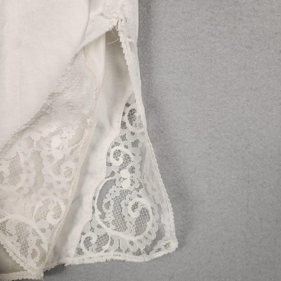 De colección Maidenform Media Slip Mujer Mediano Marfil Encaje Inserto Hecho en EE. UU. Años 90 Foto 4 de 4