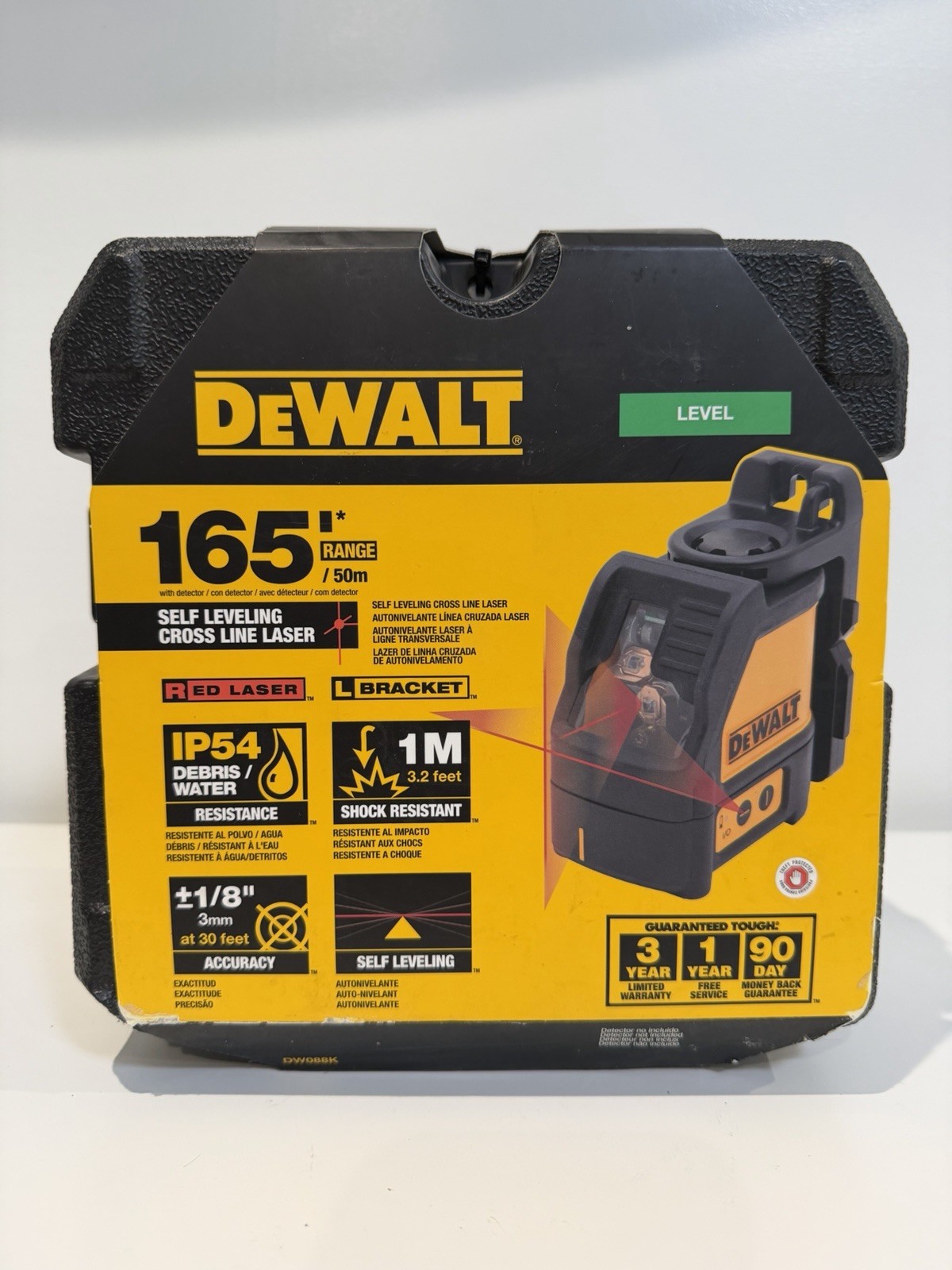 DEWALT - $135 Value - DW088K Leveling Cross Line Laser, Hard Case & Batteries
