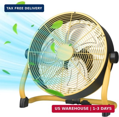 12 Inch High Velocity Floor Fan, Heavy Duty Metal Industrial Fans with 3 Speeds,