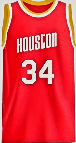2025 NEW Stitched Hakeem Olajuwon #34 Houston Rockets Red Custom Jersey XXL - Picture 3 of 5