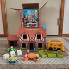 Vintage 1969-80 Fisher-Price 952 Play Family House 16 Accessories