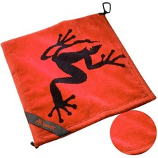Amphibian Red Golf Towel With Dry Wet Technology Carabiner Clip For Bag
