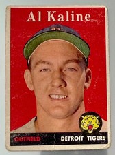 1958 Topps Al Kaline #70 Vintage HOF White Letters BV $100 Tigers Hall Of Famer