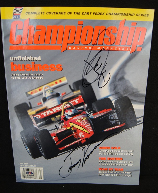 KENNY BRACK & JIMMY VASSER Signed Championship Racing Magazine PSA/DNA