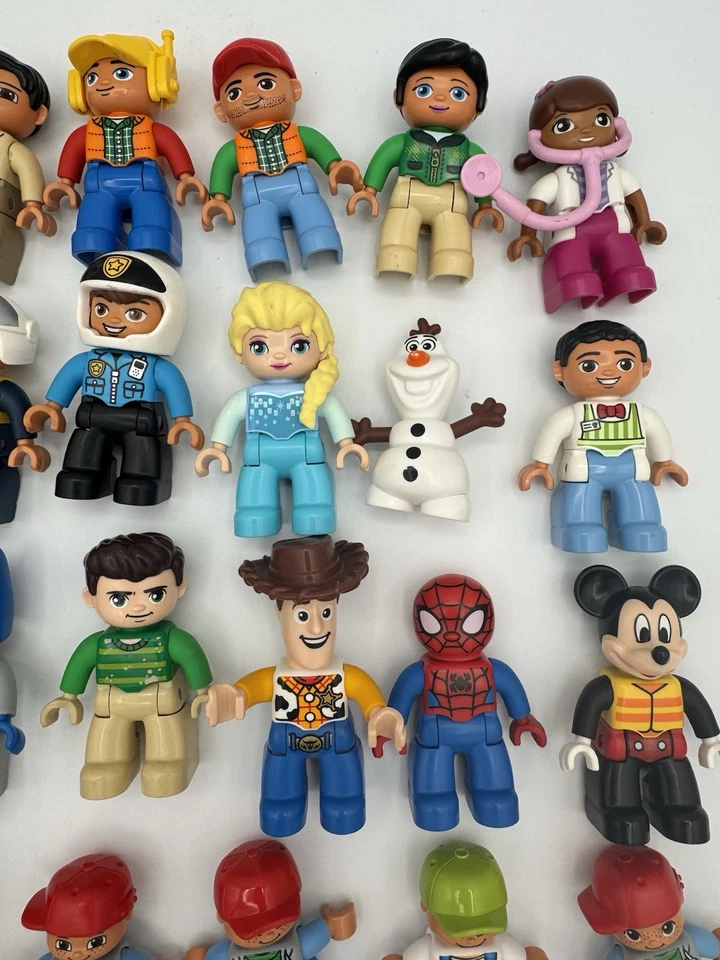 Bulk Lot 50 Lego Duplo Assorted Figures People Mom Dad Kids Police Disney Marvel - Image 4 of 4
