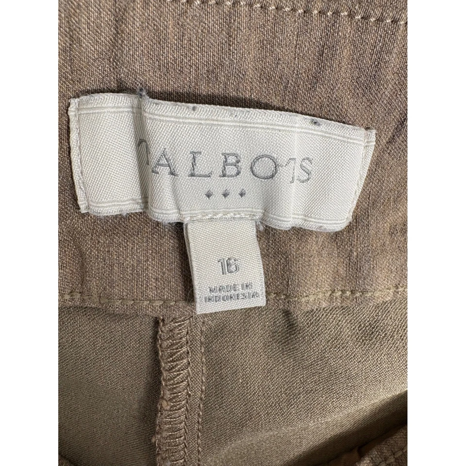Pantalones de pierna recta elásticos tostados talla 16 Talbots para mujer Foto 3 de 4