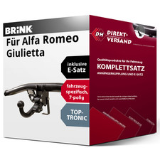 Anhängerkupplung abnehmbar + E-Satz 7pol spezifisch für Alfa Romeo Giulietta 10-