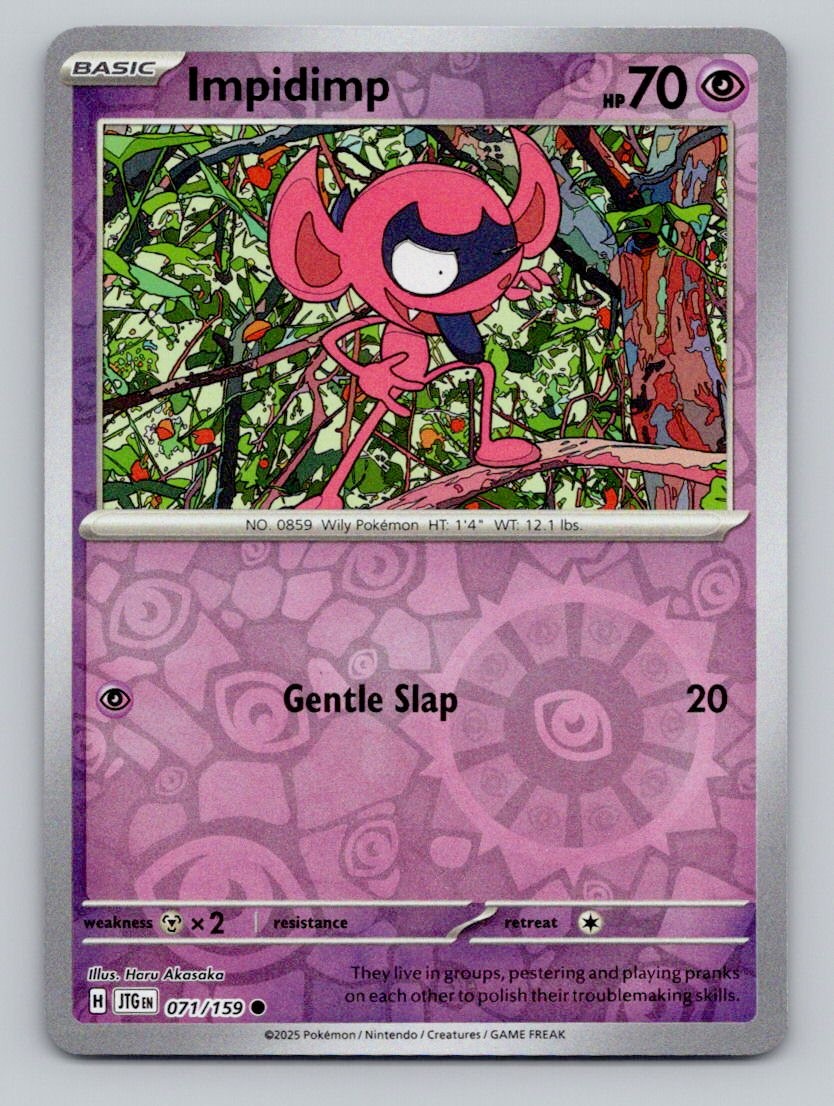 Impidimp 071/159 Common Journey Together Pokemon Reverse Holo Near Mint