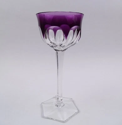 Amethyst Überfangglas Kristall Frankreich geschliffen H 18,5 cm Baccarat Stil - Bild 1 von 4