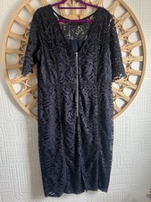 Wallis navy Stretch Lace Dress Uk 16 Evening ,Halloween Bride