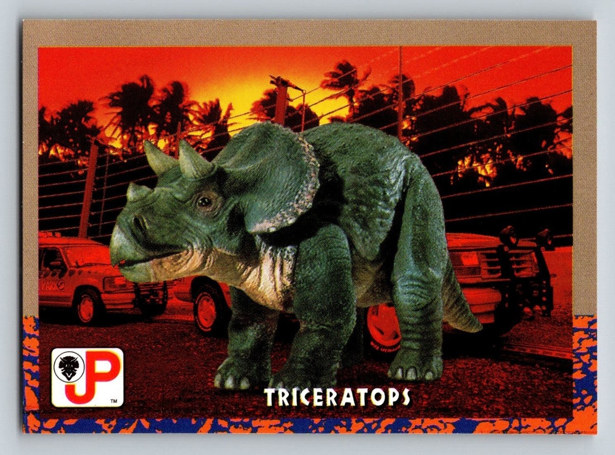 Jurassic Park Triceratops 1993 Topps #7 Dinosaur Trading Card | eBay