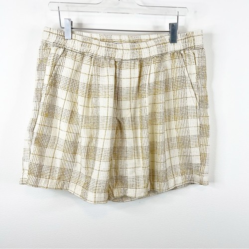 NWT ZARA Men's Textured Checkered Pull On Shorts L