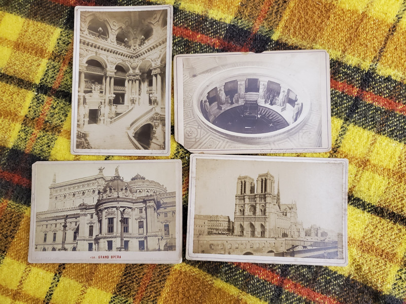 4 Antique Notre Dame Paris Photo Lot Gothic 1870's - 80's Architecture